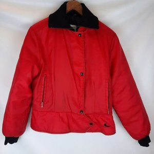 Vintage Bombardier Sportswear Red & Black Jacket Coat Women's No Tag USA Made